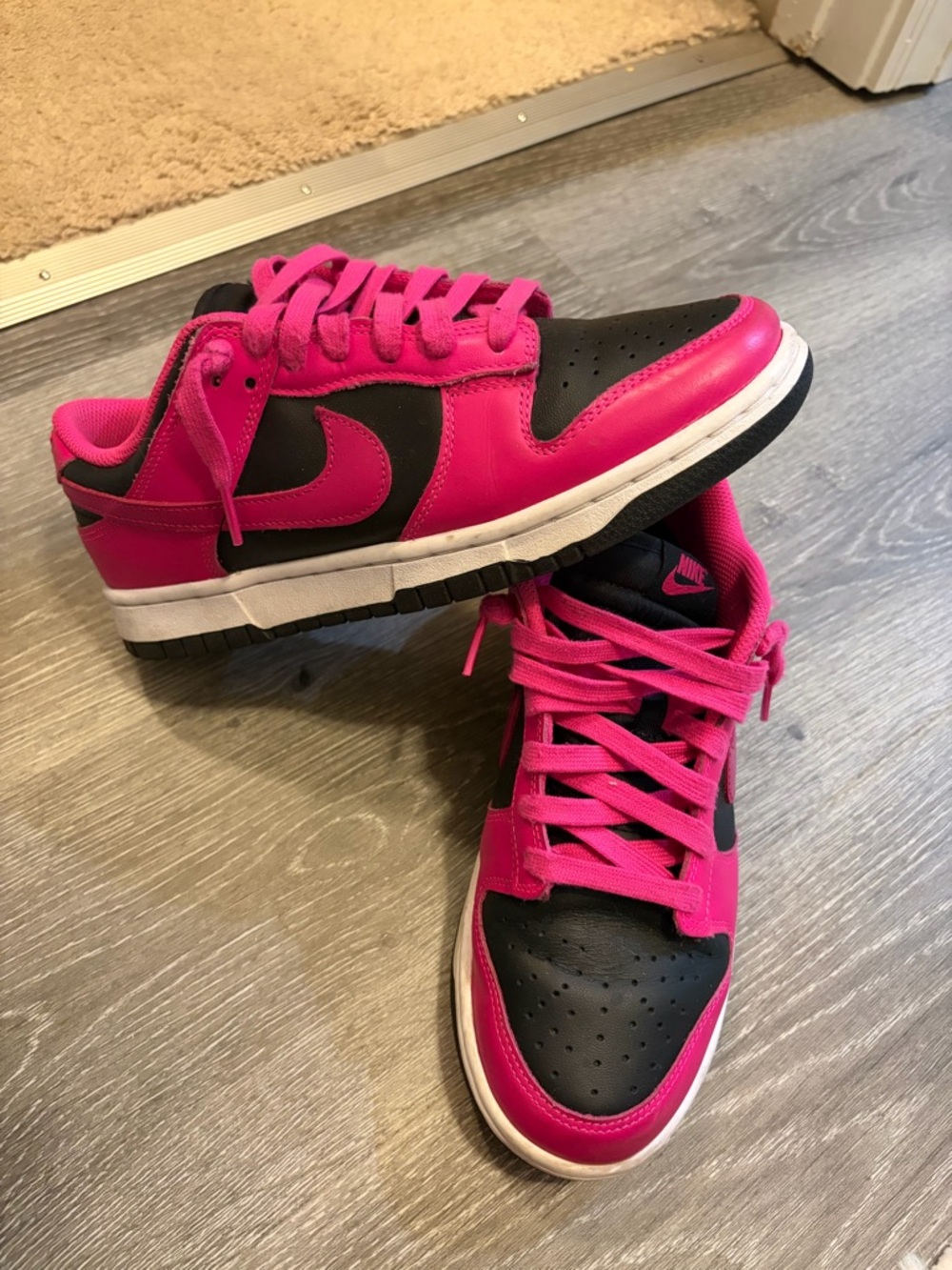 Nike dunk Low-Top Sneakers in Hot Pink and Black size 8.5